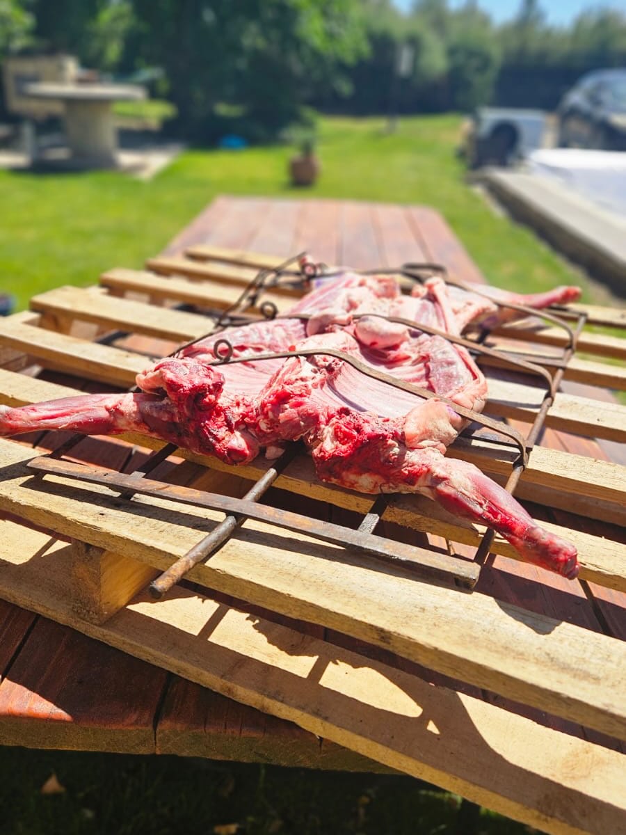 Cocinando en el quincho